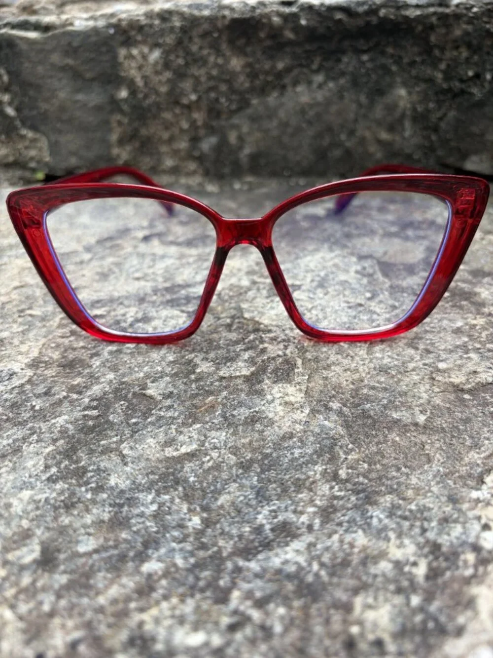 Red Cat Eye Blue Light Blocking Glasses Clear Lens Fashion Eyewear NEW